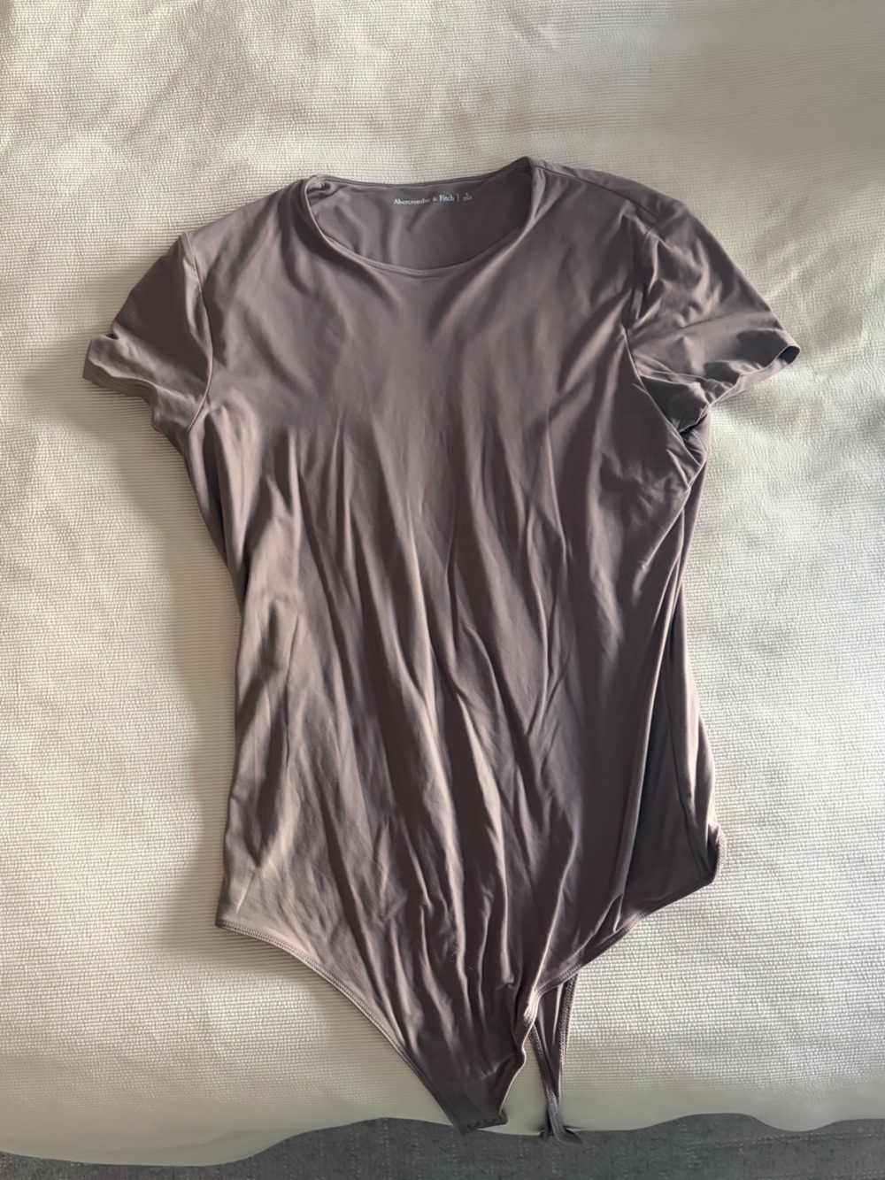 Abercrombie & Fitch Short-Sleeve Bodysuit in Mauve Taupe